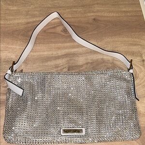 MADDEN Silver Glitter Shoulder Evening Bag